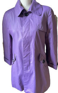 La Redoute Women Purple Hip Length Cotton Poly  Jacket Coat EUC
